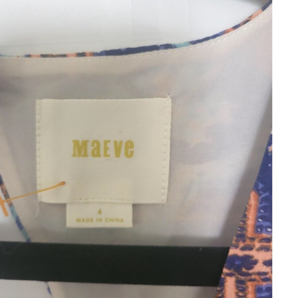 Anthropologie Maeve Medallion Maxi Dress Sz 4 Damask Silk Sleeveless Multi Blue - Picture 7 of 16